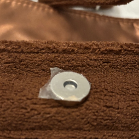 NWT Chanel Brown Suede Crossbody Bag with White CC Logo gift with purchase - Picture 6 of 9